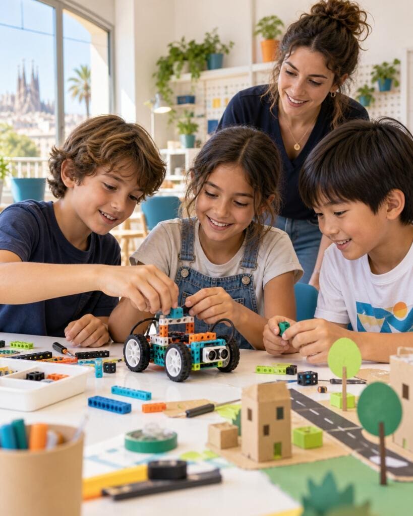 Imagen ilustrativa de un taller infantil de construccion y robotica
