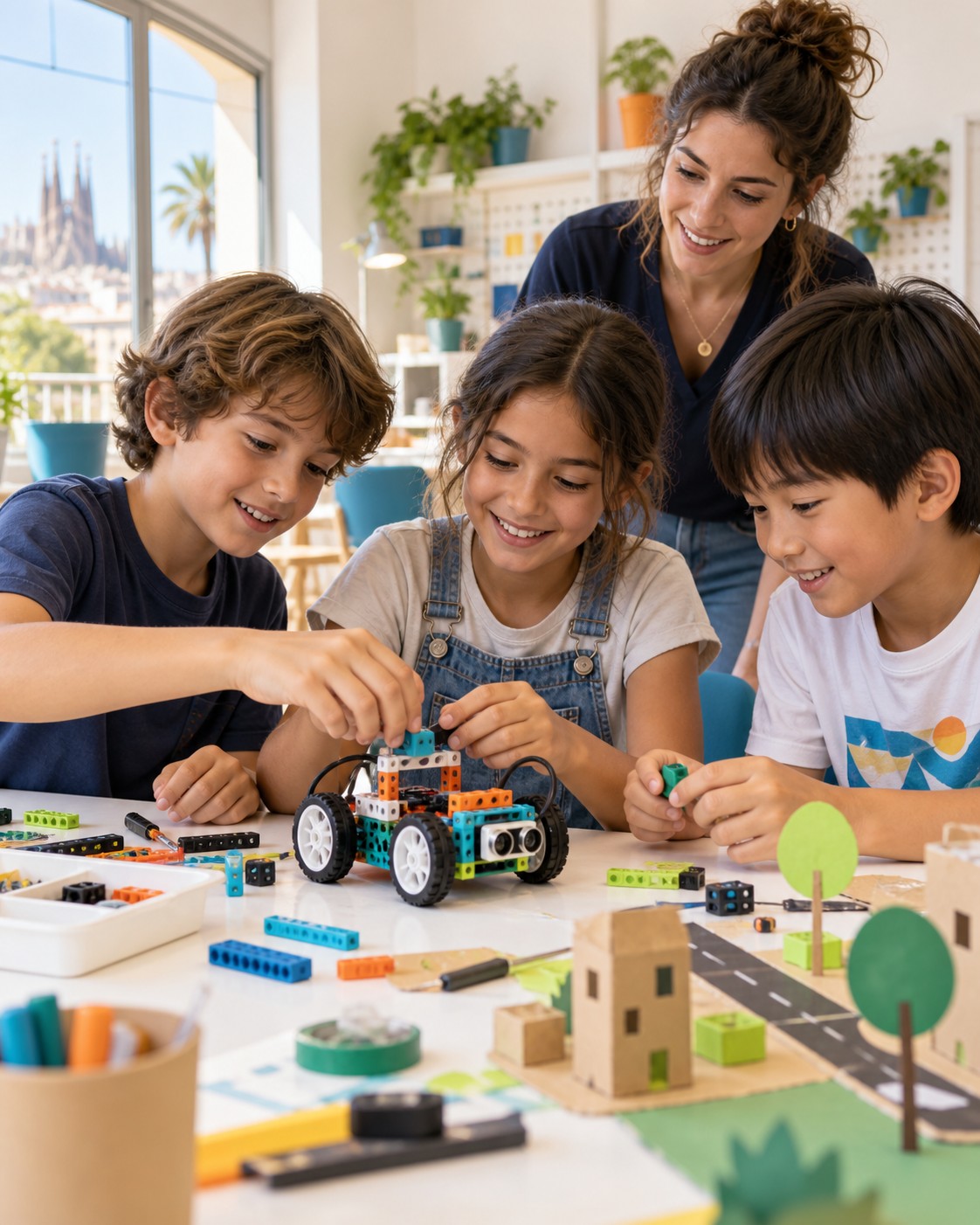 Imagen ilustrativa de un taller infantil de construccion y robotica